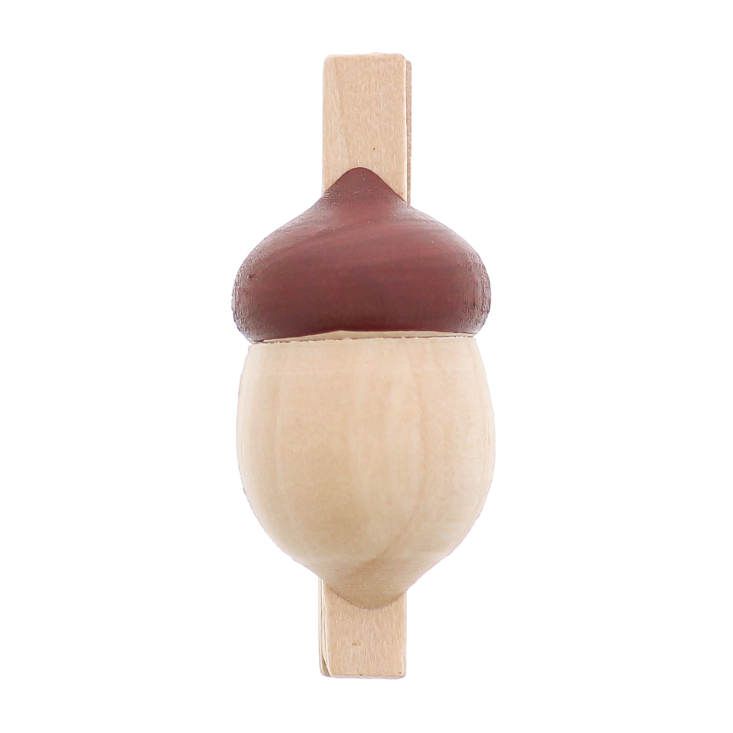 Clip autumn half acorn in wood - 49*20*20 mm - 36 pieces