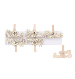 "Merry Christmas" pin gold