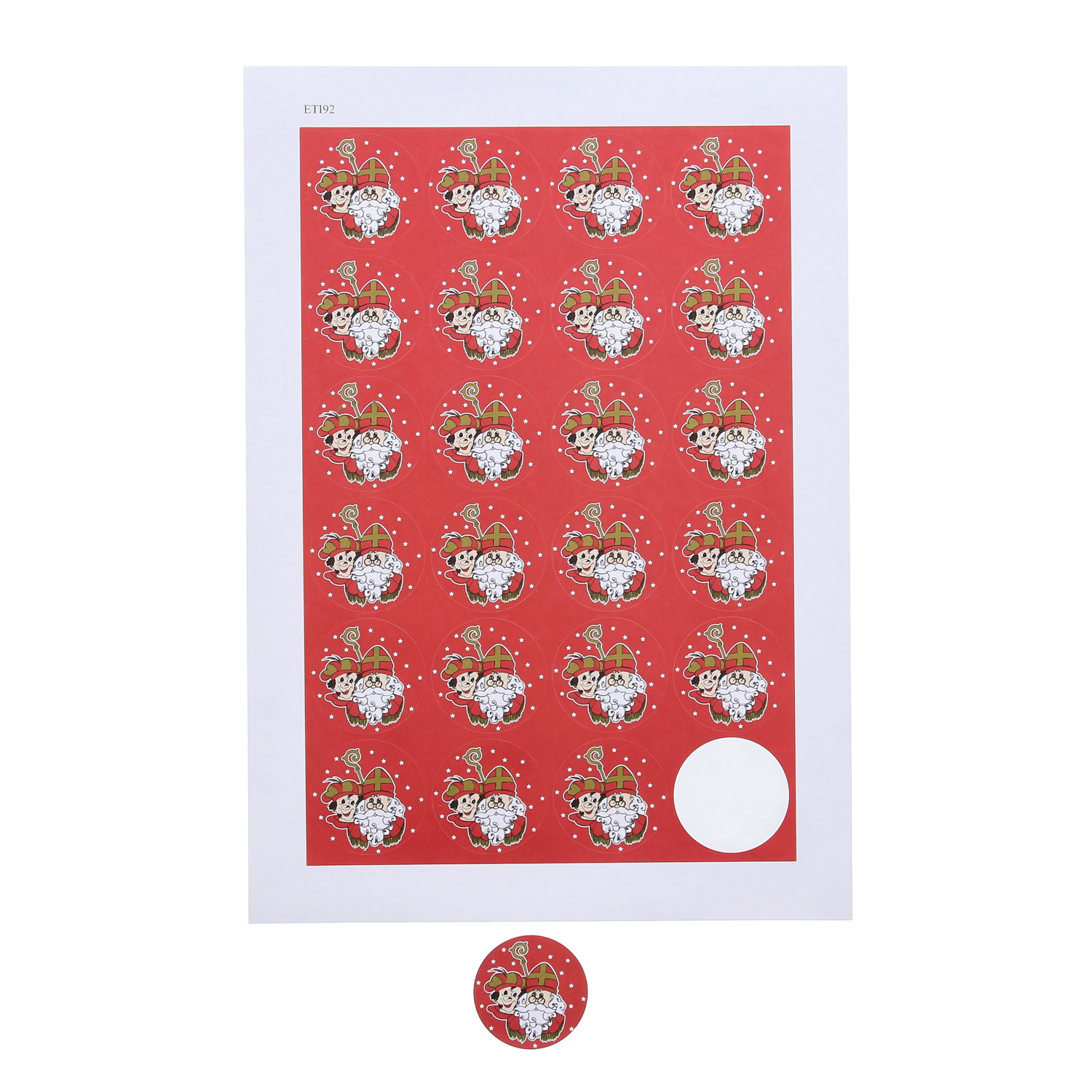 Sticker Saint Nicholas & Roetpiet  4 cm - 120 pieces