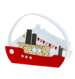 Stoomboot " Glitter" mand met hengsel - 2 formaten- 6 of 8 stuks