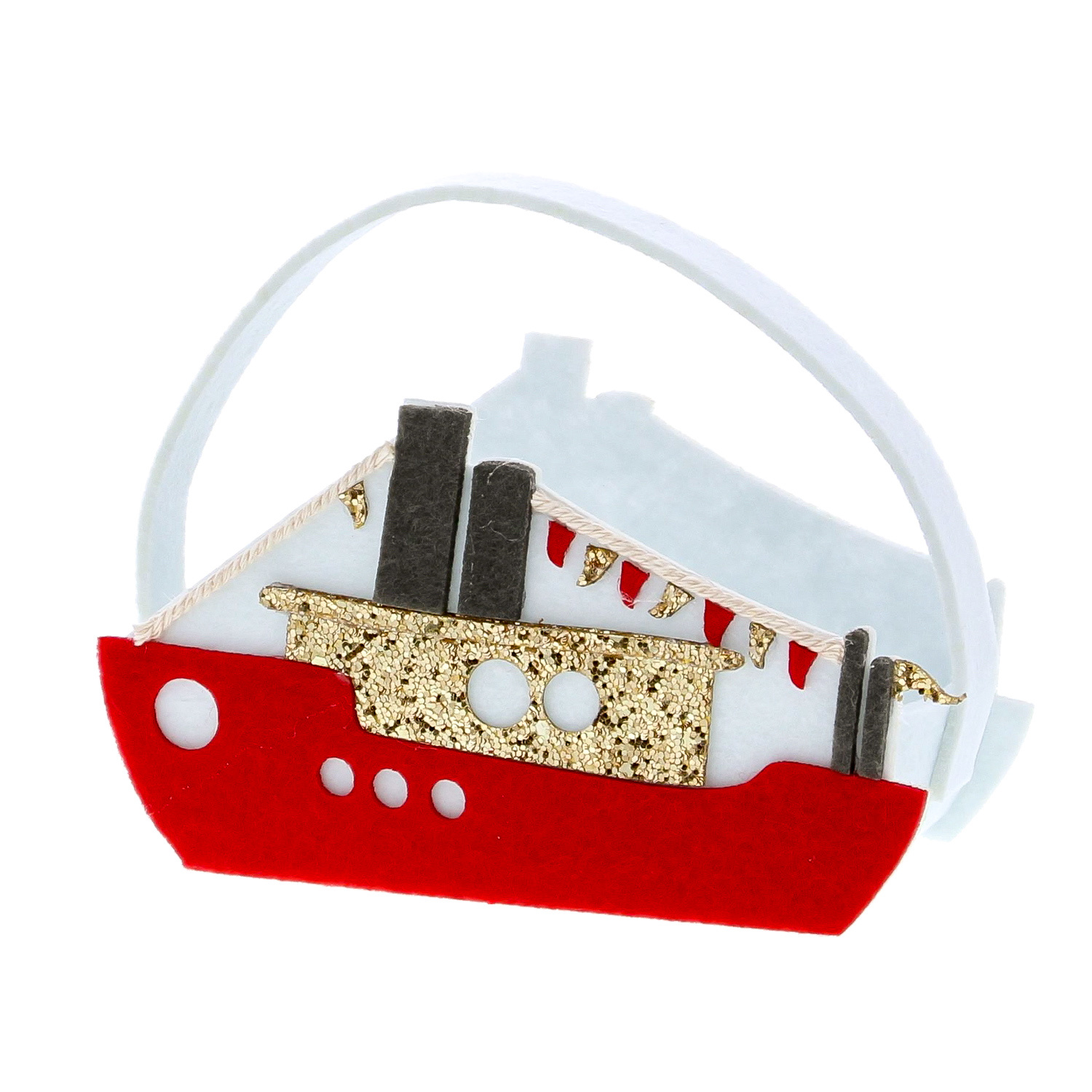Stoomboot " Glitter" mand met hengsel - 2 formaten- 6 of 8 stuks