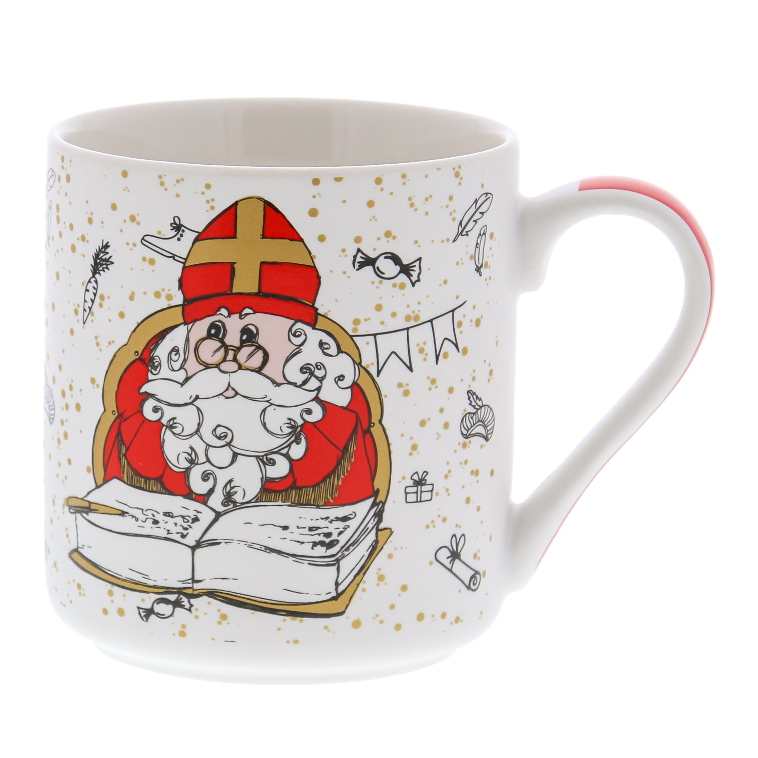 Tasse vintage "Book" Saint-Nicolas    - 120*85*95 mm - 12 pièces