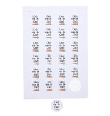 Stickers "liefs van de sint" met wortel  4 cm - 5 vellen a 24 stickers