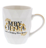 "Wishes" Merry Xmas & Happy New Year Becher - 120*86*103mm - 12 Stück