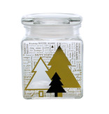 Quadratisches Glas mittel " Pines" - 100*100*135mm - 6 stück