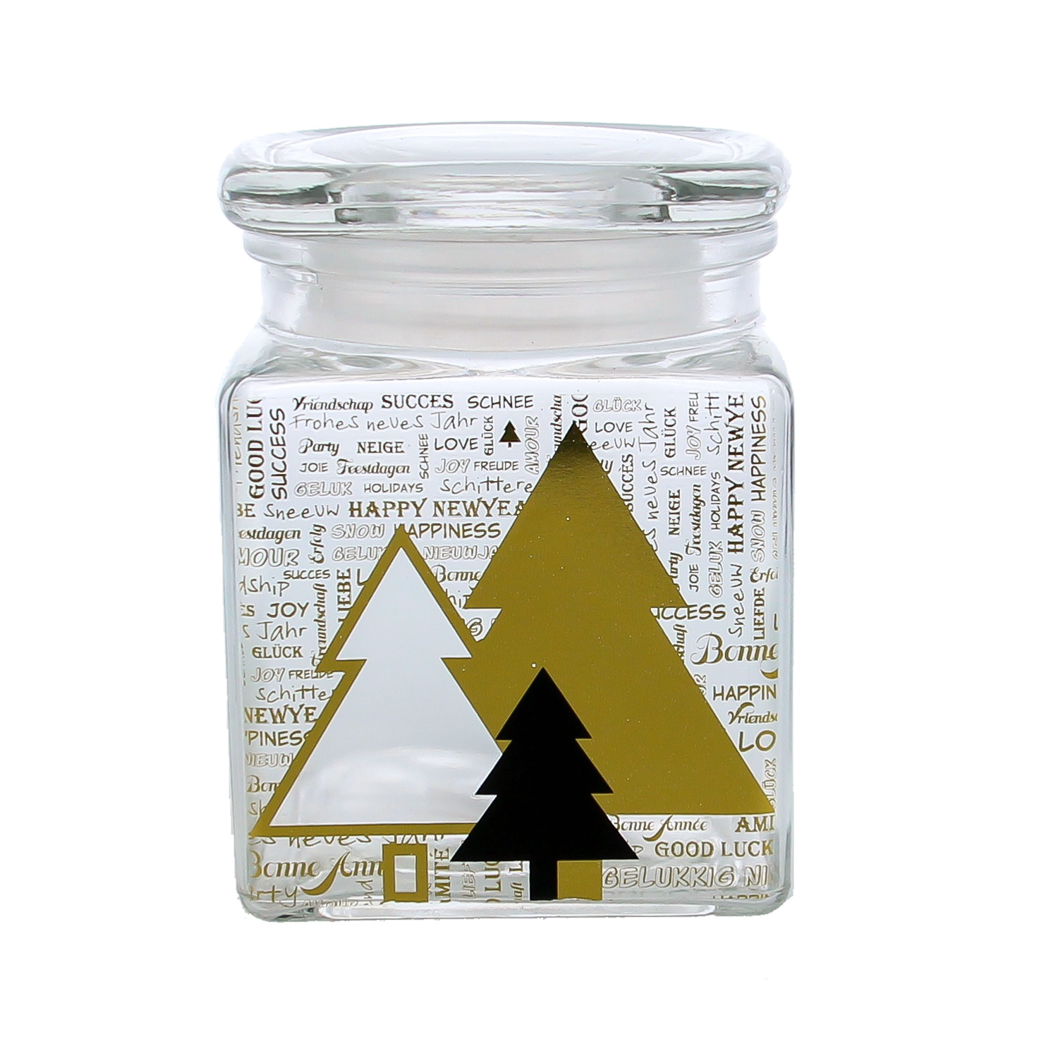 Square jar medium " Pines" - 100*100*135mm - 6 pieces