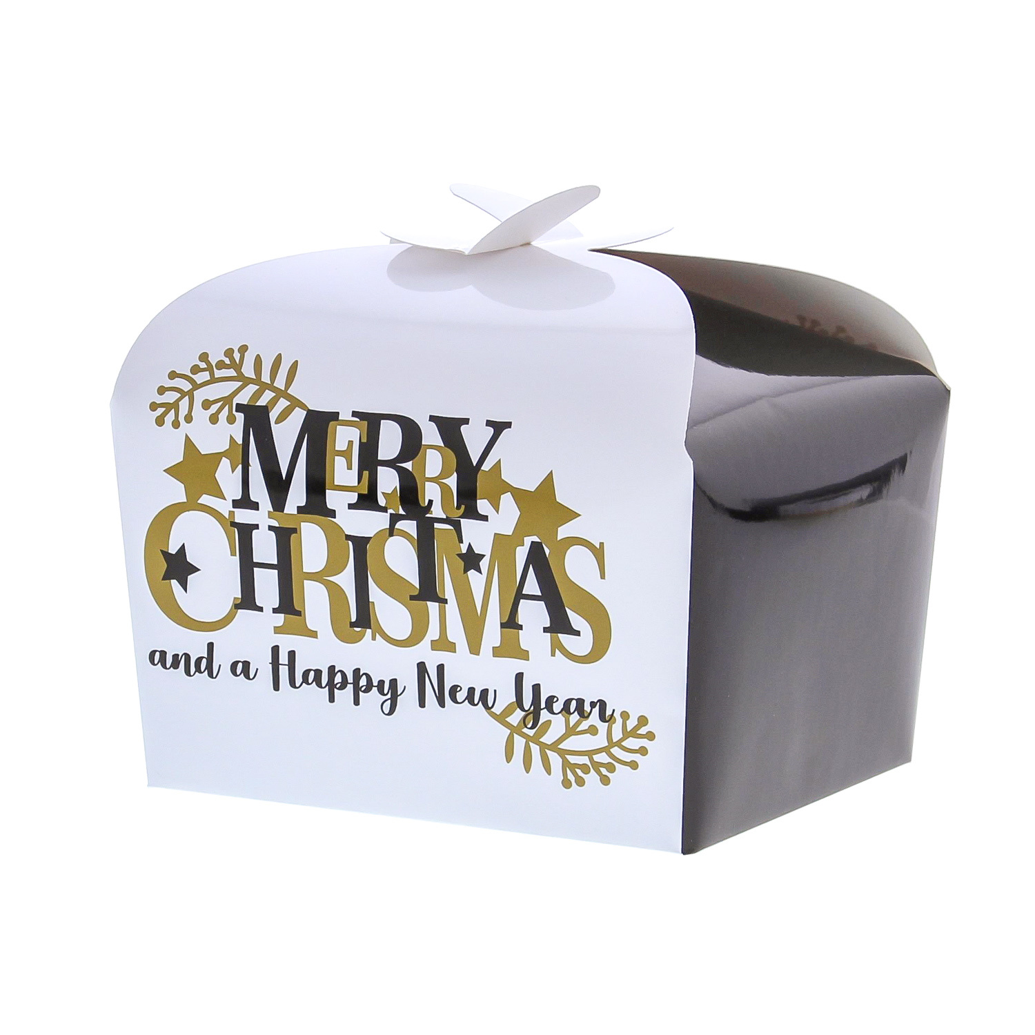 Butterfly Box "Wishes Merry Xmas & Happy New Year" - 125*100*105mm - 48 pieces