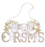 "Wishes" Merry Christmas deco hanger -  3 stuks