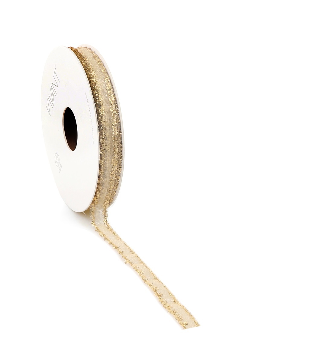 Ribbon" Fringi" Gold -  10 mm - 20 meter