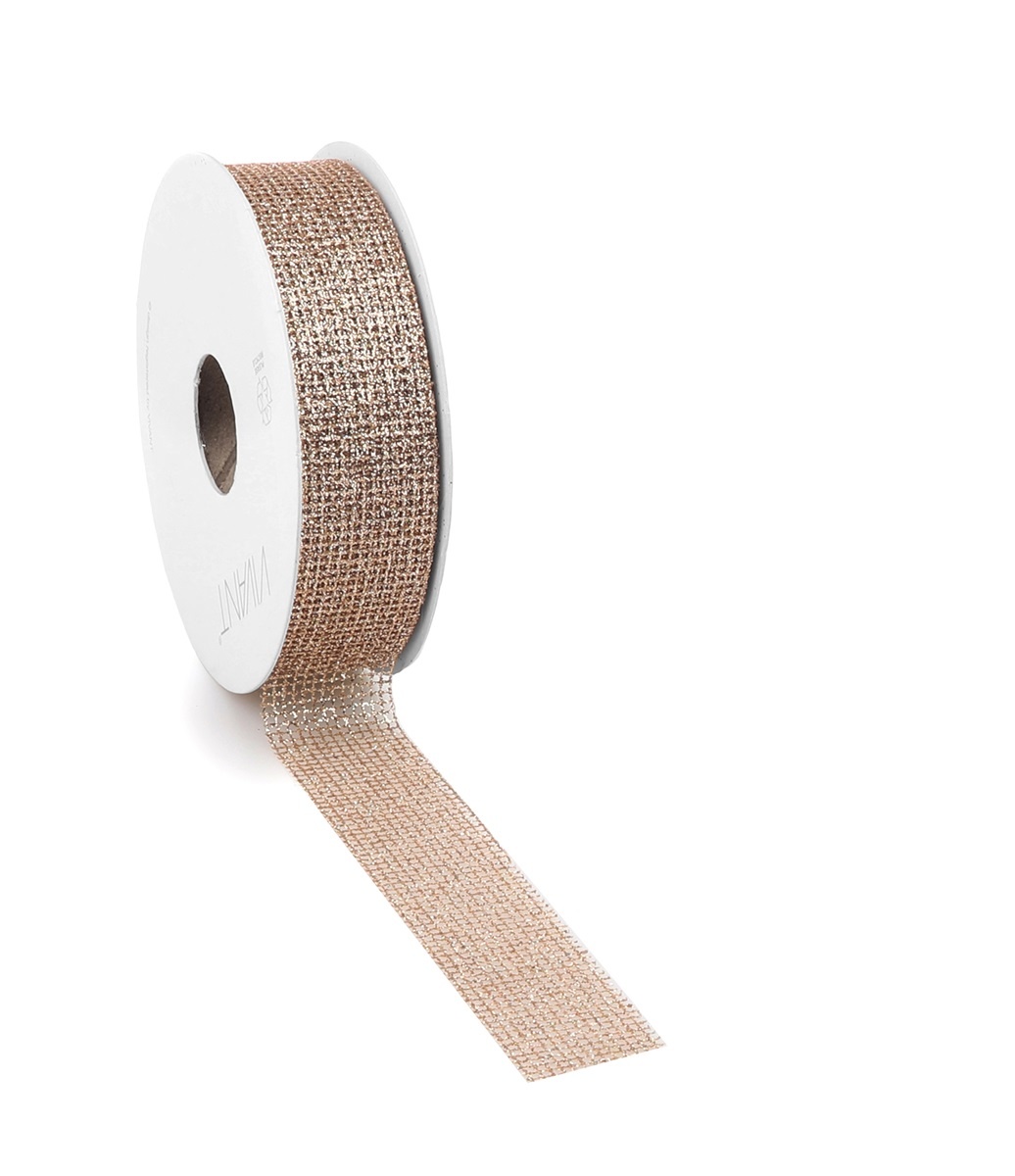 Lint "Sparkle" Champagne/ gold - 25mm - 25 meter