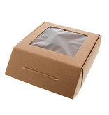 Boîte avec fenêtre transparente  avec poignée Avana - kraft - 230*85*245 mm - 30 pièces