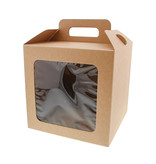 Box with clear window with handles Avana - kraft   - 265*210*210 mm - 30 pieces