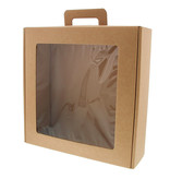 Boîte avec fenêtre transparente  avec poignée Avana - kraft - 290*290*90  mm - 30 pièces
