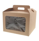 Boîte avec fenêtre transparente  avec poignée Avana - kraft - 230*245*245 mm - 30 pièces
