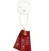 Vellu Christmas tags - 6 pieces - Warm Red