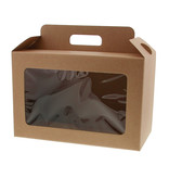 Boîte avec fenêtre transparente  avec poignée Avana - kraft - 190*290*145 mm - 30 pièces