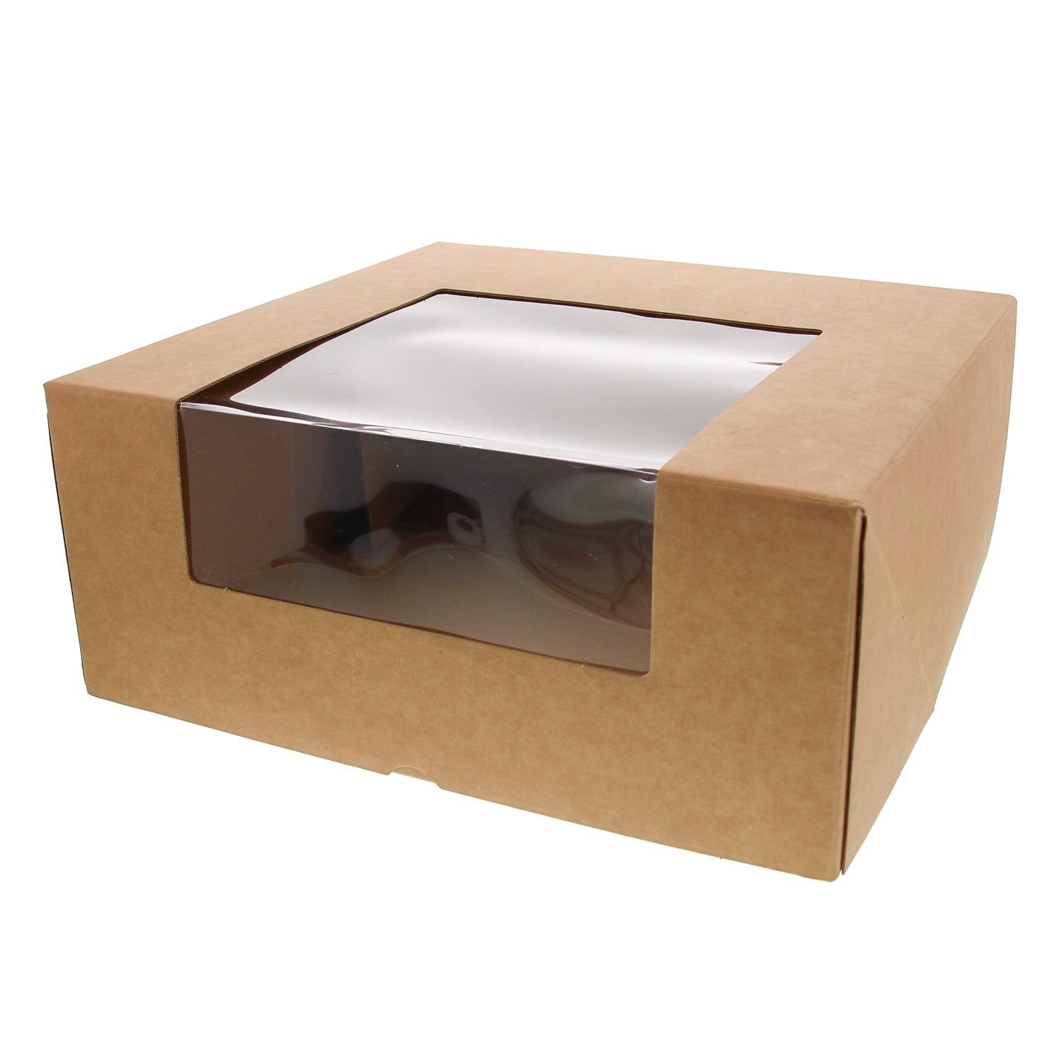 Marmotta box with clear window Avana - kraft - 35* 35* 15 cm - 20 pieces