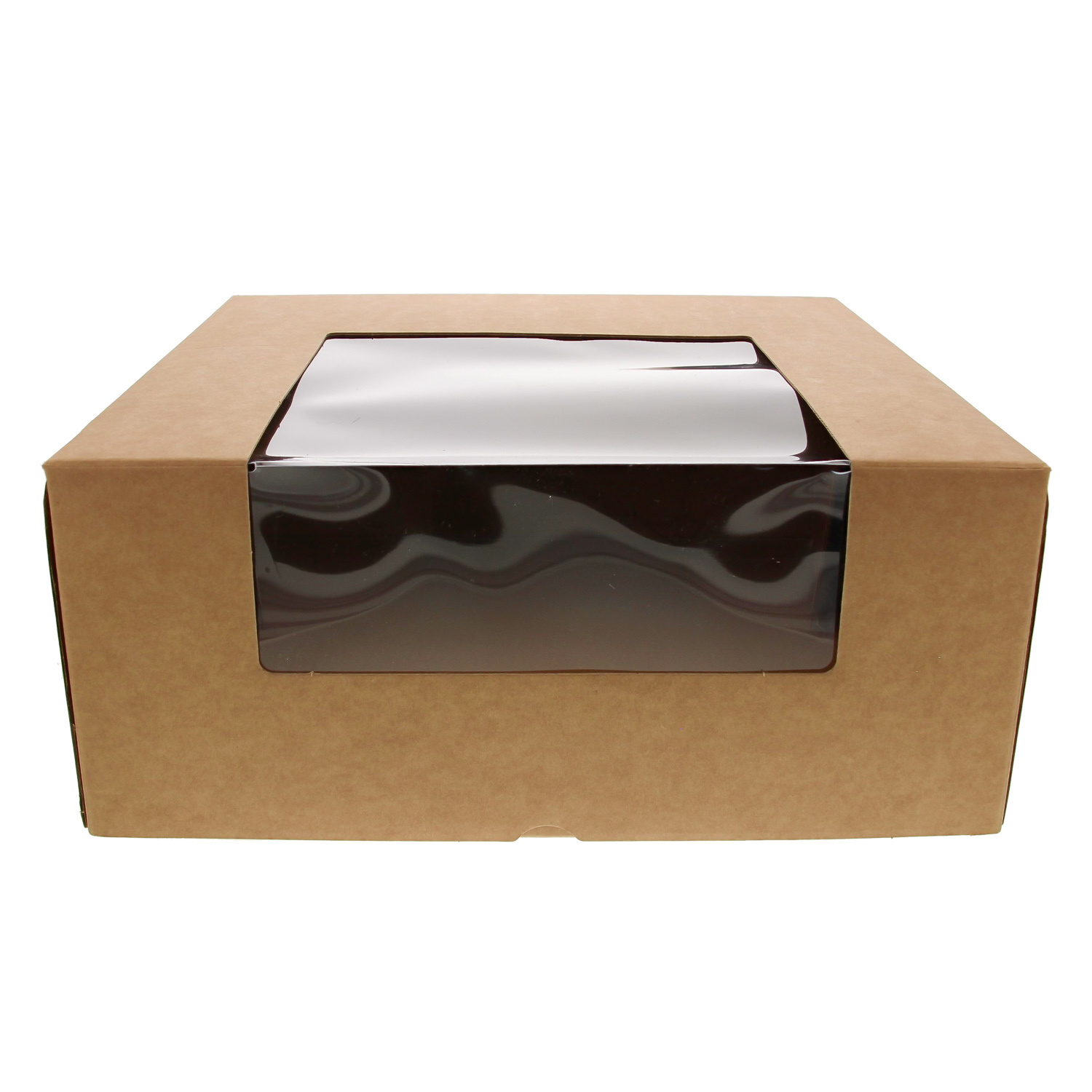 Marmotta box with clear window Avana - kraft - 35* 35* 15 cm - 20 pieces