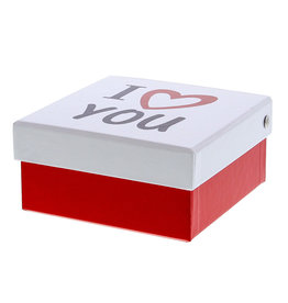 " I Love You " doos met deksel vierkant - groot