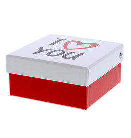"I Love You" Square box with lid Medium