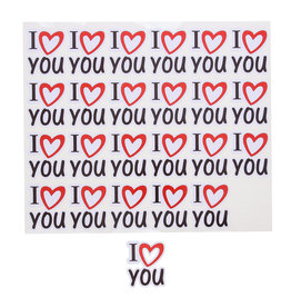 Sticker blinkend   "I Love You" - 120 stuks - 248*211 mm