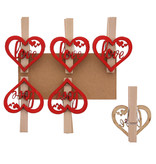 " Love " clip text in heart red - 35*58*13mm - 36 pieces