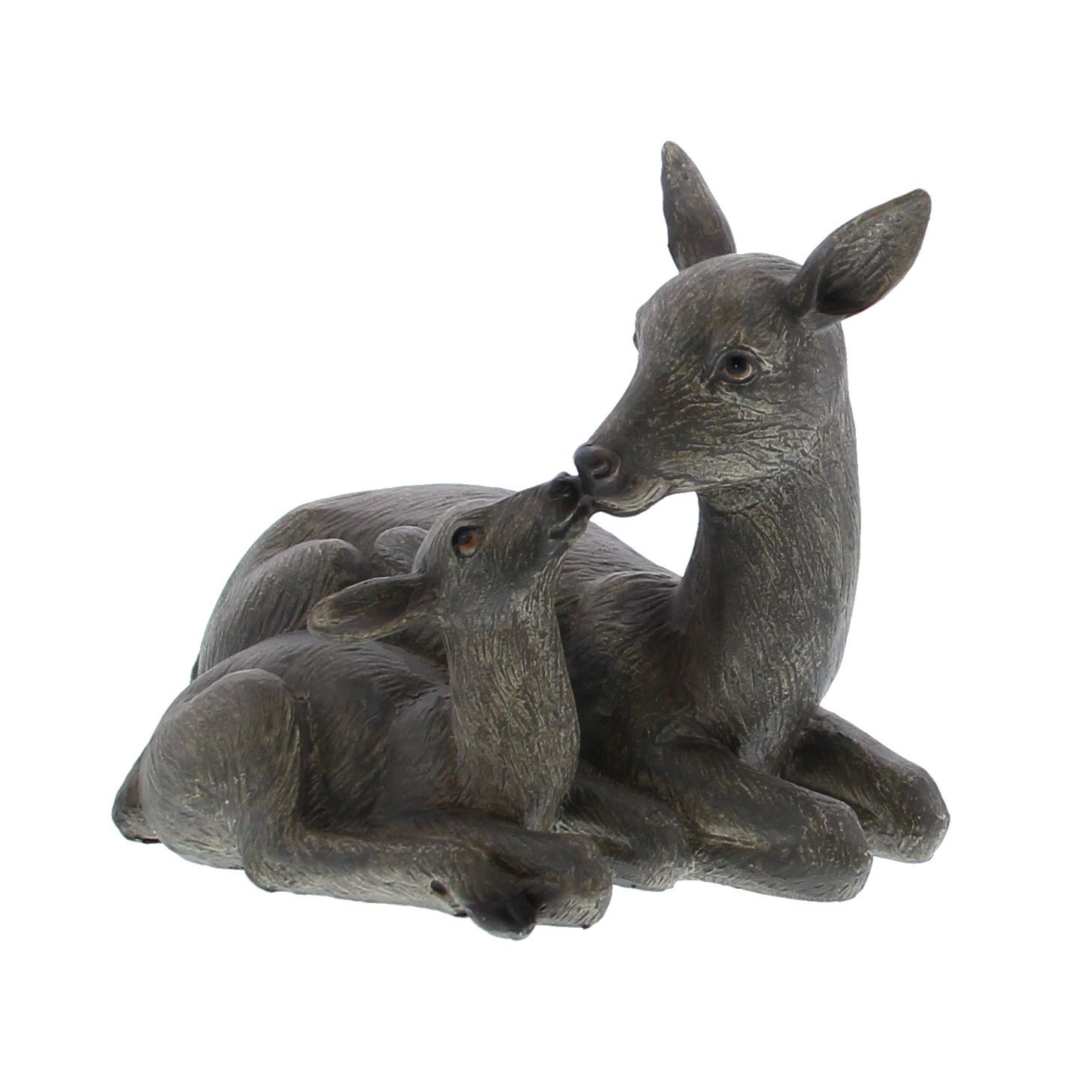 Biche avec jeune en polystone - 190*120*145mm