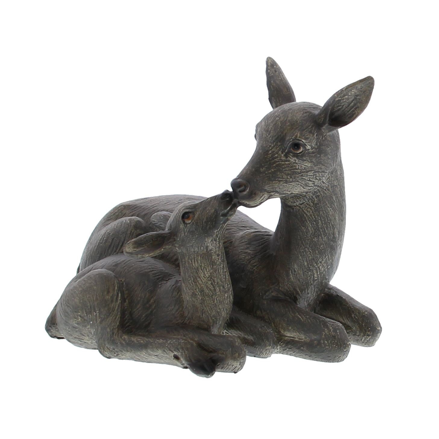 Doe with young medium made of polystone - 190*120*145mm