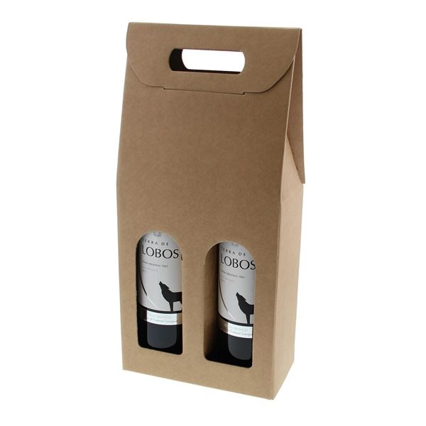 "Avana" Box for 2 bottles (kraft) - 10 pieces