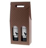 "Matelasse" Box for 2 bottles (brown) - 10 pieces