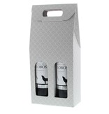 "Matelasse" Box for 2 bottles (grey) - 10 pieces