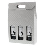 "Matelasse" Box for 3 bottles (grey) - 10 pieces