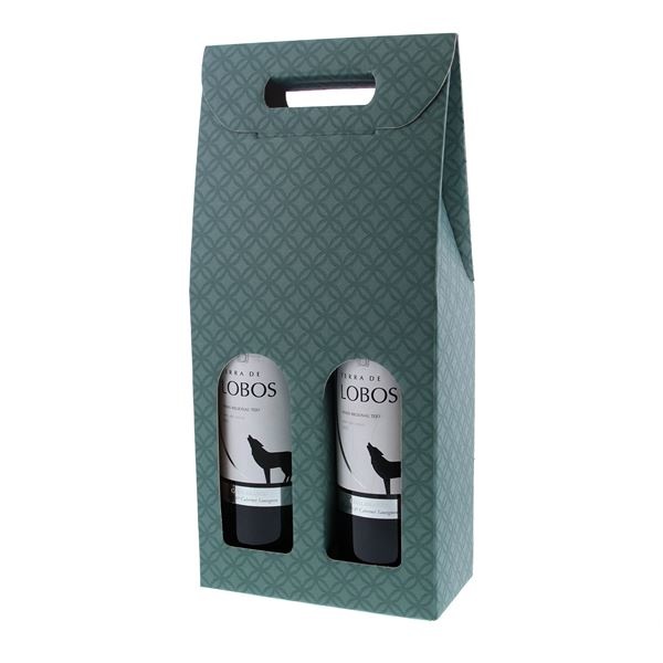 "Matelasse" Box for 2 bottles (eucalyptus) - 10 pieces