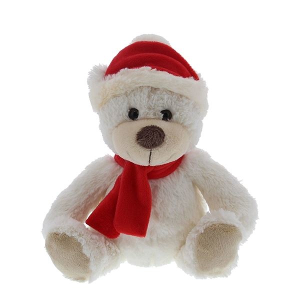 "Teddy" bear with red hat and scarf  - 29 cm