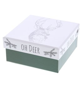 "Oh deer"  Boîte carré avec couvercle