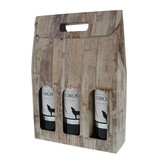 "Wood" Boîte pour 3 bouteilles - 10 pièces