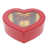 Boîte à coeur avec fenêtre transparente - 140 *150* 50 mm - 12 pièces   - rouge