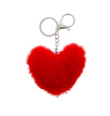 Porte-clés de cœur "Pluche" - Rouge - 90*40*130mm - 12 pièces