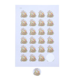 "Bunny Basket" Sticker 4 cm