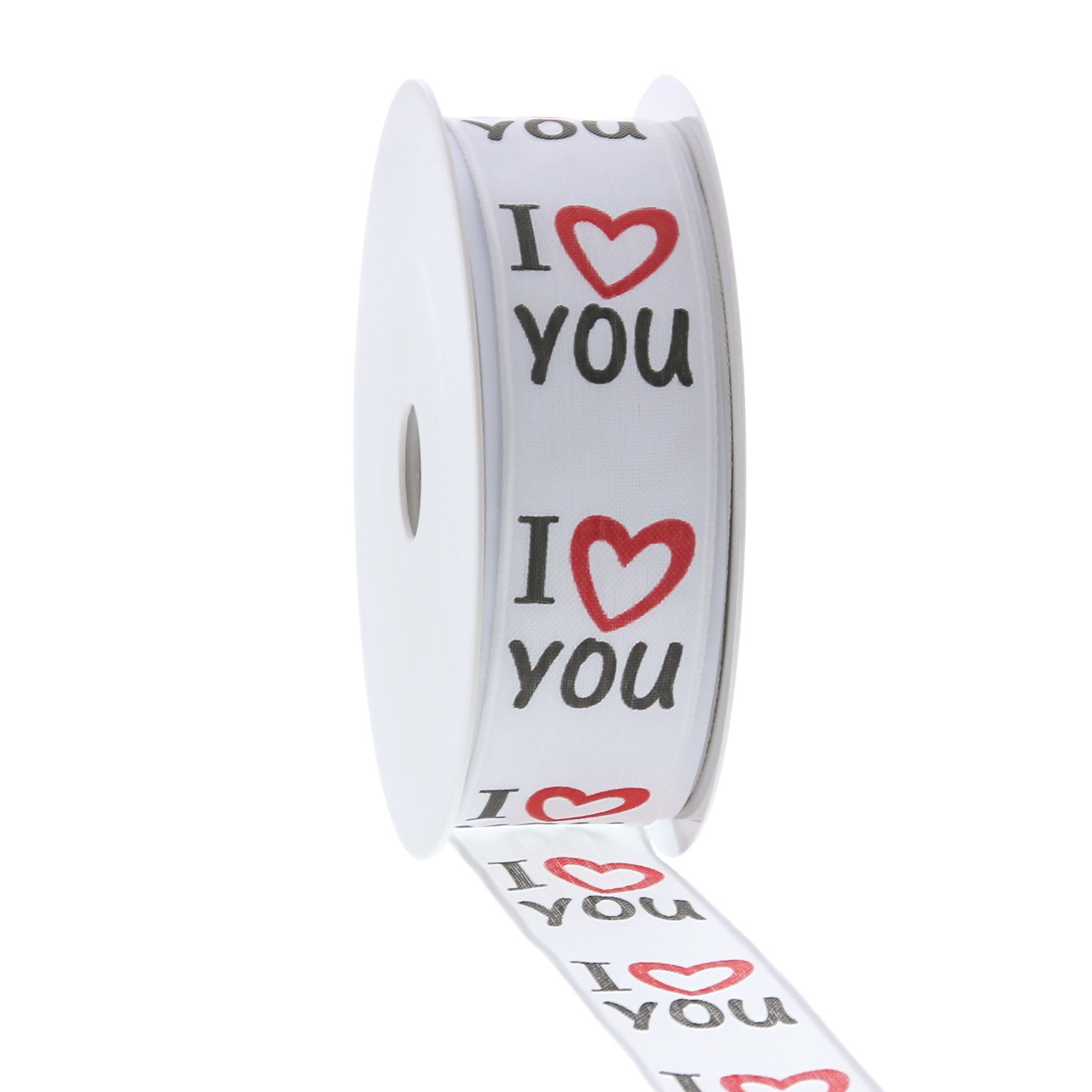 "I love you heart" Band mit Draht - 25mm x 20 mtr