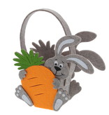 "Woppy" rabbit with carrot basket with ear  -   available in 2 sizes