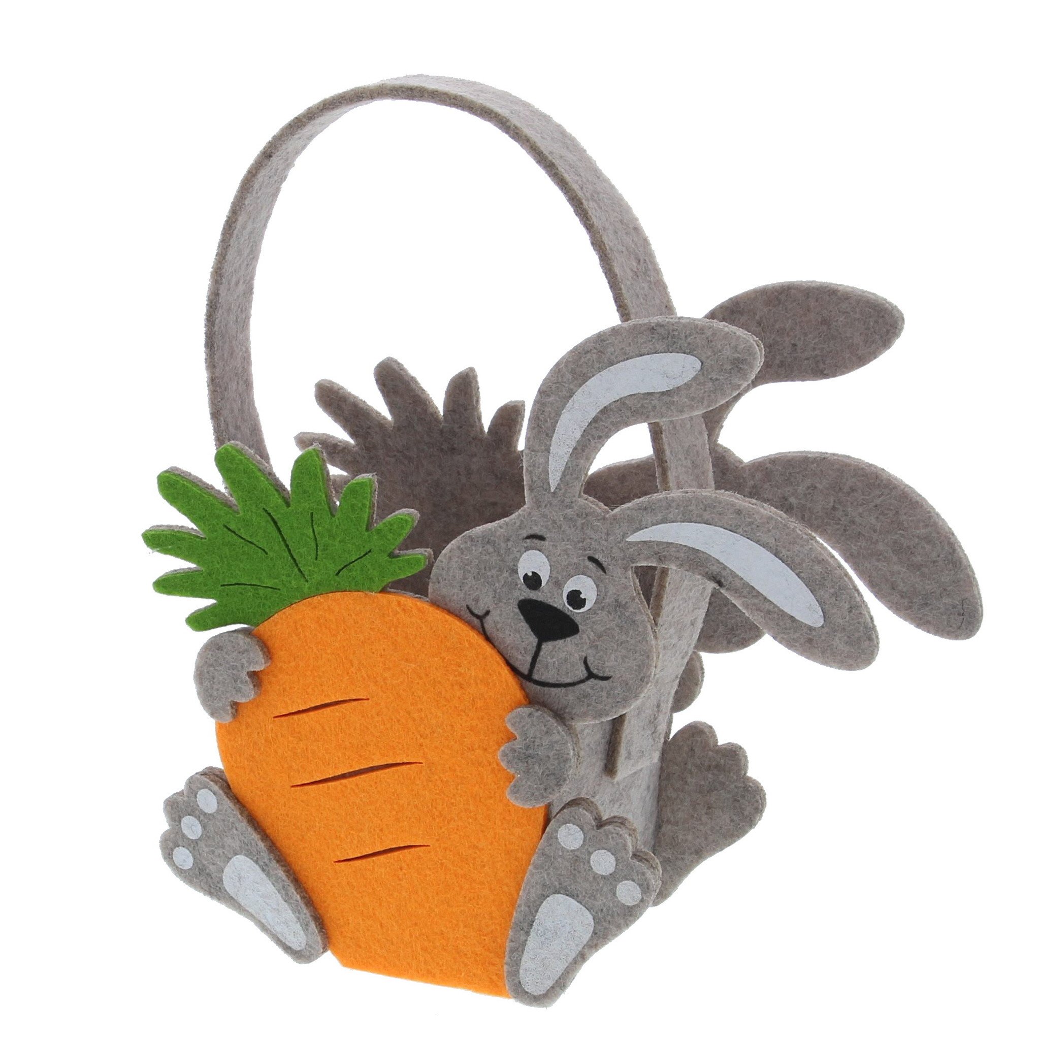 "Woppy" rabbit with carrot basket with ear