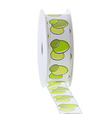 "Bunny Basket" eggs wired ribbon - white/ green