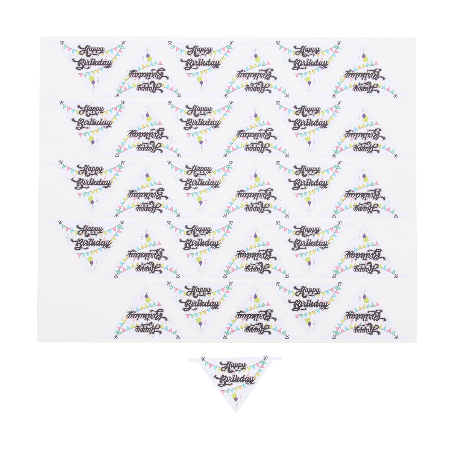 Label" Happy  Birthday" - 4 cm - 150 pièces brillant