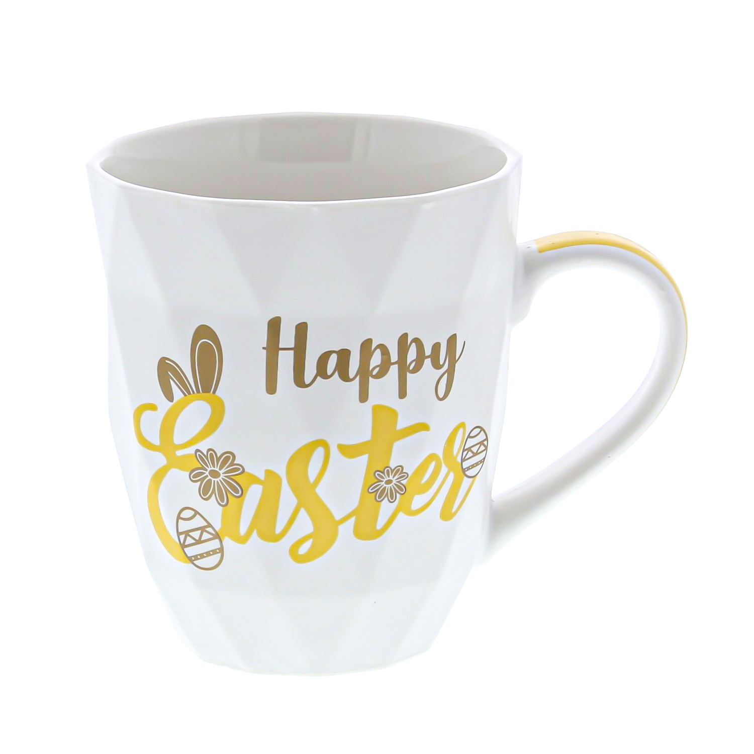 "Happy Easter" mug yellow/ gold -120*86*103 mm - 12 pieces
