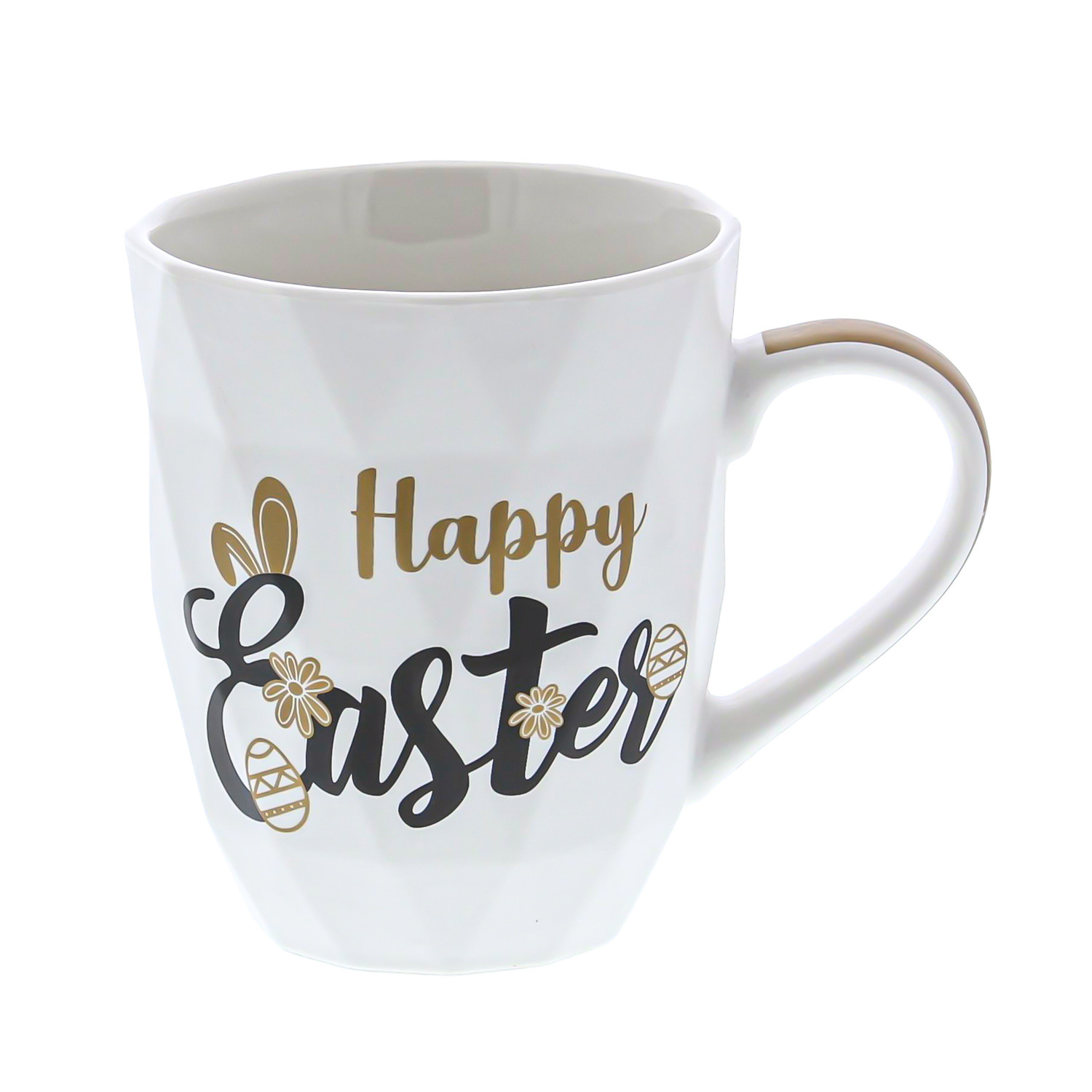 "Happy Easter" mug yellow/ black -120*86*103 mm - 12 pieces