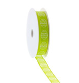 "Happy Easter" eggs - Ribbon with thread - green 15mmx20m