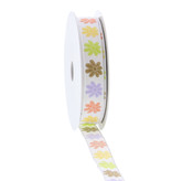 "Pastel" flower - Ribbon with thread - 15mm - 20m