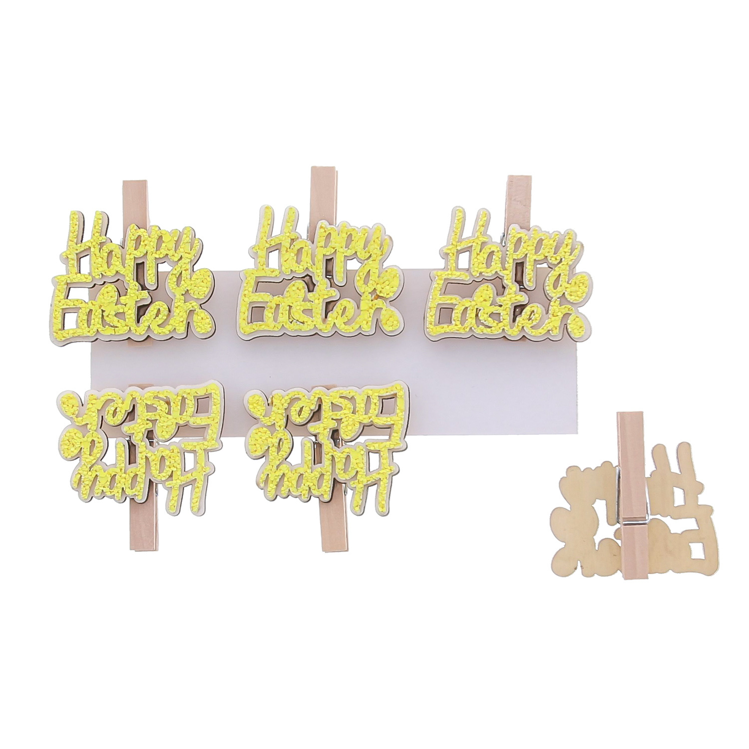"Happy Easter" clip yellow 45*14*48mm- 36 pieces