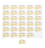 Autocollant brillant "Joyeuses Pâques" jaune-or 5 feuilles de 30 pièces